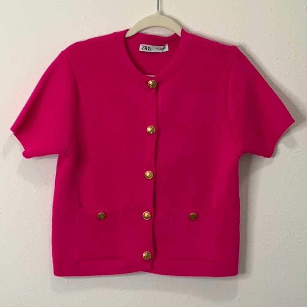 Zara Fuchsia Knit Top - Picture 3 of 9